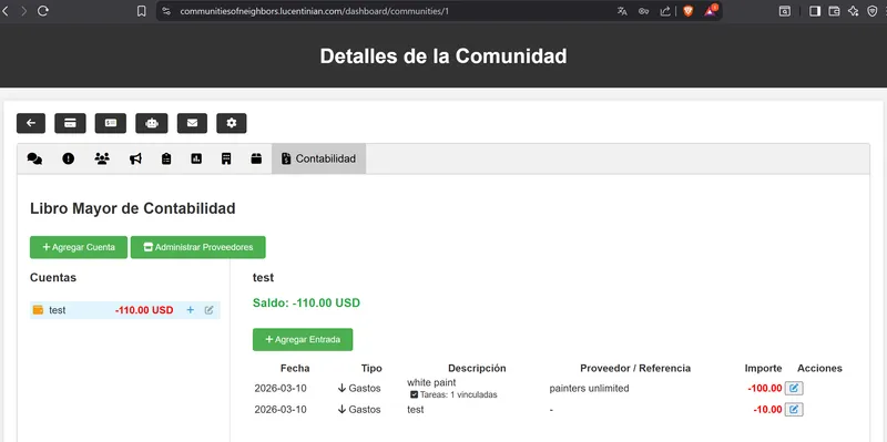 Sistema de gestión de Comunidades de Vecinos